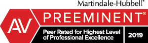Martindale-Hubbell | AV Preeminent | Peer Rated for Highest Level of Professional Excellence 2019