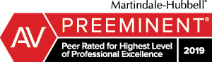 Martindale-Hubbell | AV Preeminent | Peer Rated for Highest Level of Professional Excellence 2019